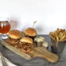 Tablecraft 10508 Bread Board w/ Handle - 13 5/8" x 7 3/4", Acacia Wood thumbnail 10