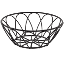 Tablecraft 10534 6" Round Serving Basket - Metal, Black thumbnail 3