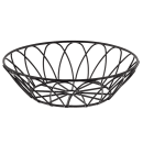 Tablecraft 10535 8" Round Serving Basket - Metal, Black thumbnail 4