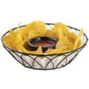 Tablecraft 10535 8" Round Serving Basket - Metal, Black thumbnail 5