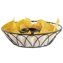 Tablecraft 10535 8" Round Serving Basket - Metal, Black thumbnail 7