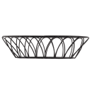 Tablecraft 10536 Oval Serving Basket - 9"L x 6"W x 2 1/2"H, Metal, Black thumbnail 3