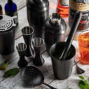 Tablecraft 10552 18 oz Stainless Bar Cocktail Shaker Set, Black thumbnail 7