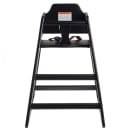 Tablecraft 10624 29 1/2" Stackable Wood High Chair w/ Waist Strap, Black thumbnail 2