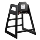 Tablecraft 10624 29 1/2" Stackable Wood High Chair w/ Waist Strap, Black thumbnail 5