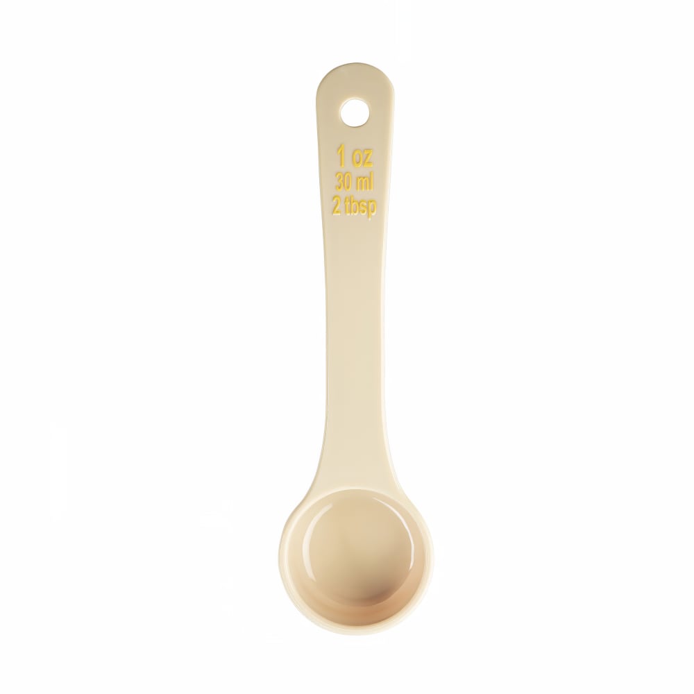 Tablecraft 10638 1 oz Solid Portion Spoon w/ Short Handle - Polycarbonate, Beige