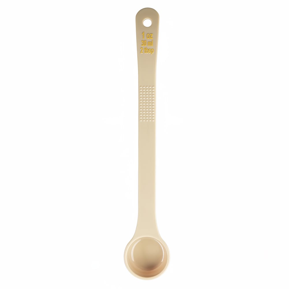 Tablecraft 10640 1 oz Solid Portion Spoon w/ Long Handle - Polycarbonate, Beige