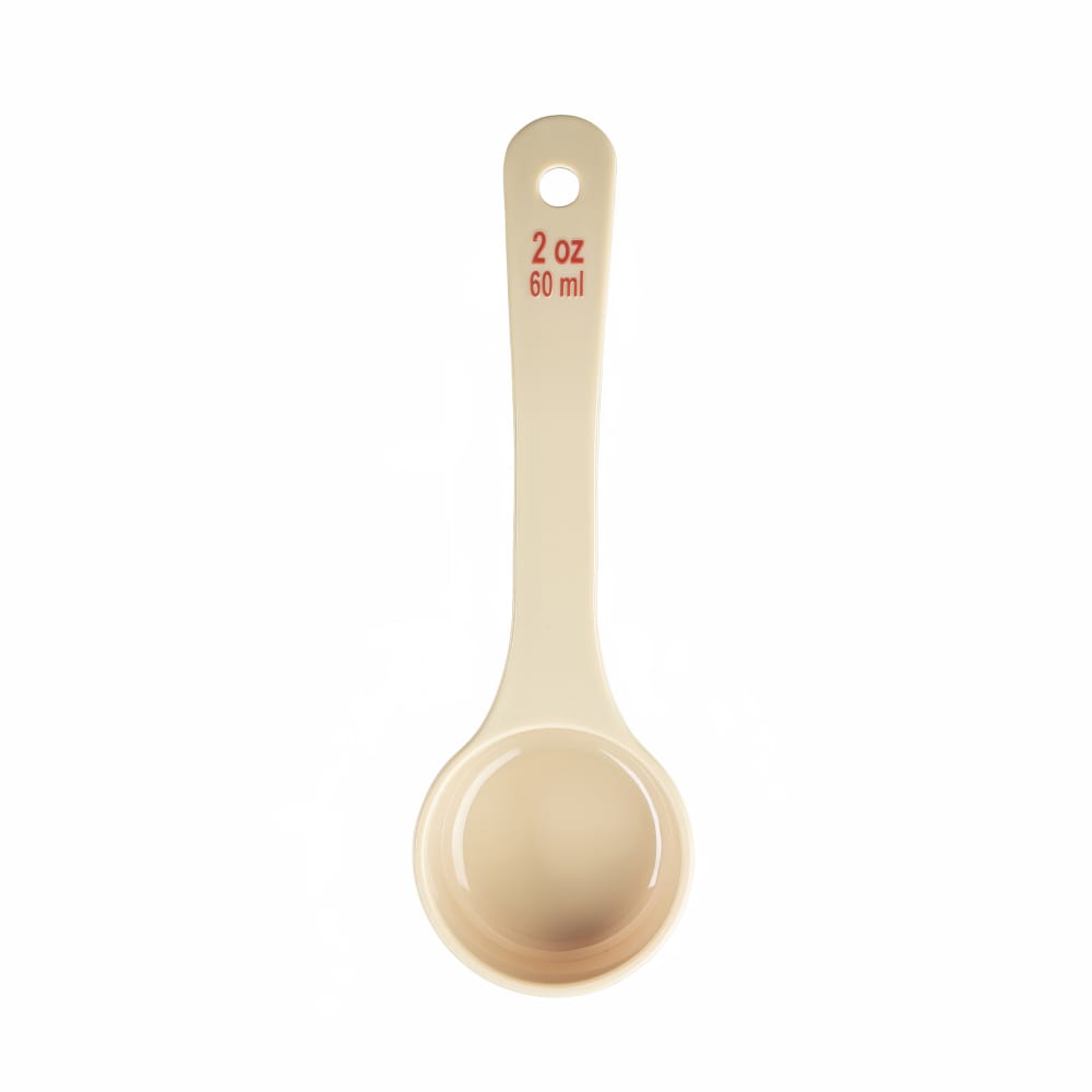Tablecraft 10642 2 oz Solid Portion Spoon w/ Short Handle - Polycarbonate, Beige