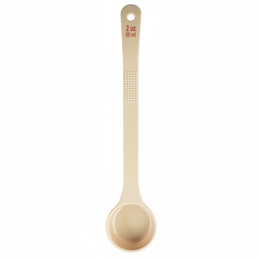 Tablecraft 10644 2 oz Solid Portion Spoon w/ Long Handle - Polycarbonate, Beige