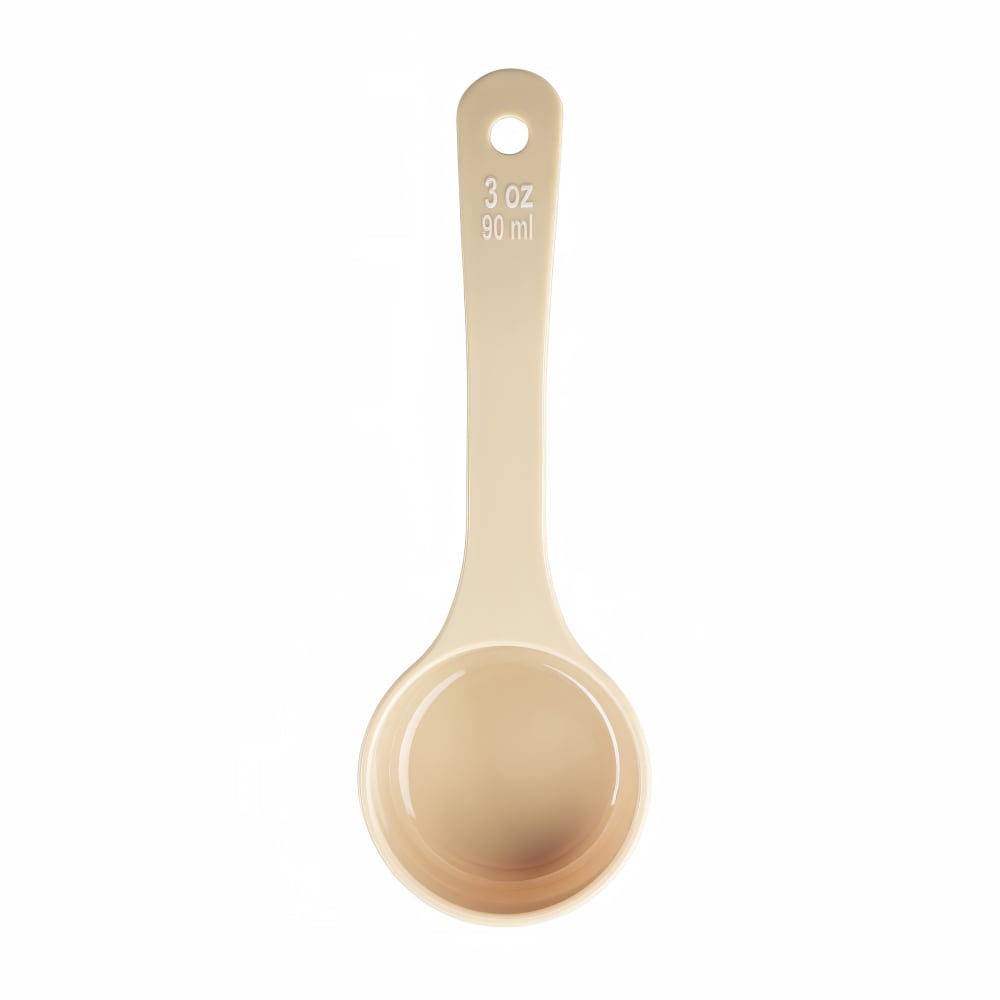 Tablecraft 10646 3 oz Solid Portion Spoon w/ Short Handle - Polycarbonate, Beige