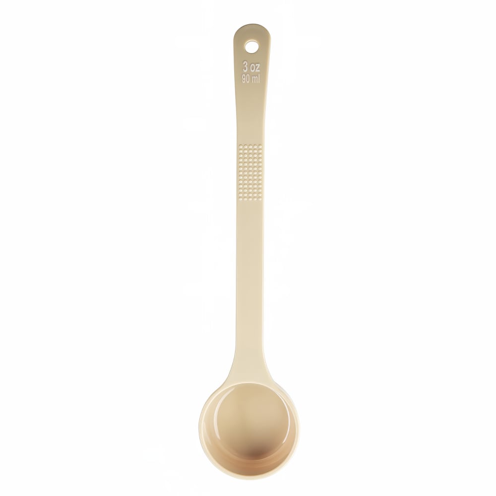 Tablecraft 10648 3 oz Solid Portion Spoon w/ Long Handle - Polycarbonate, Beige