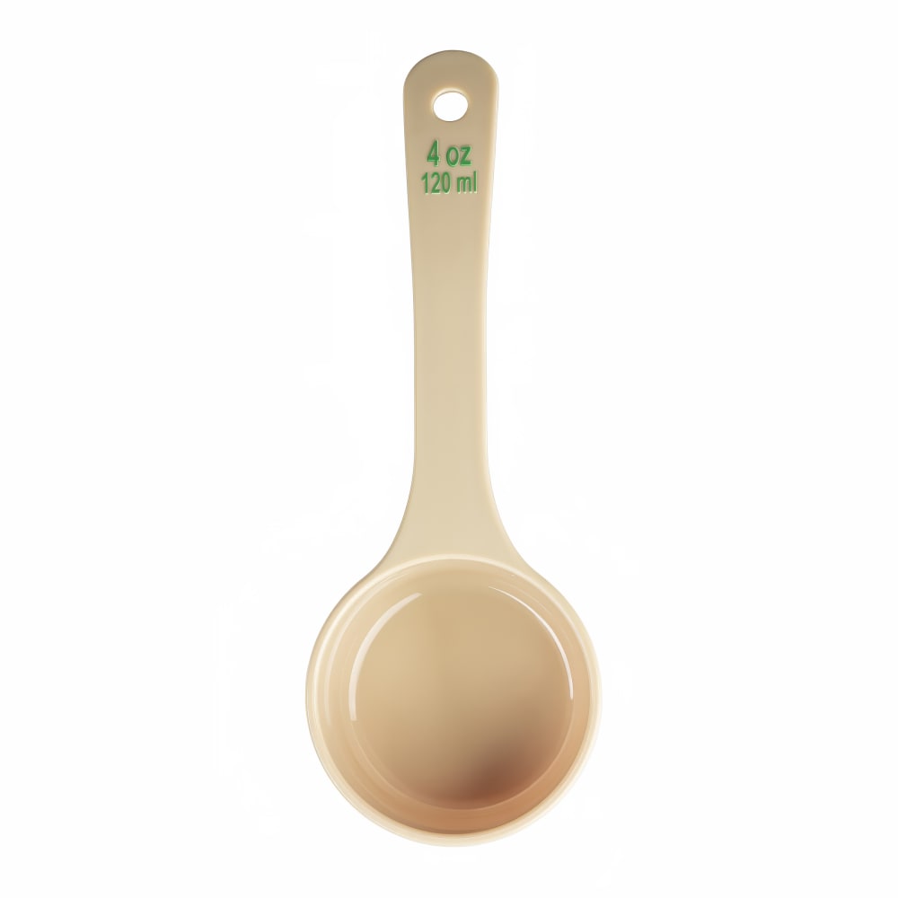 Tablecraft 10650 4 oz Solid Portion Spoon w/ Short Handle - Polycarbonate, Beige
