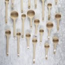 Tablecraft 10651 4 oz Perforated Portion Spoon w/ Short Handle - Polycarbonate, Beige thumbnail 4