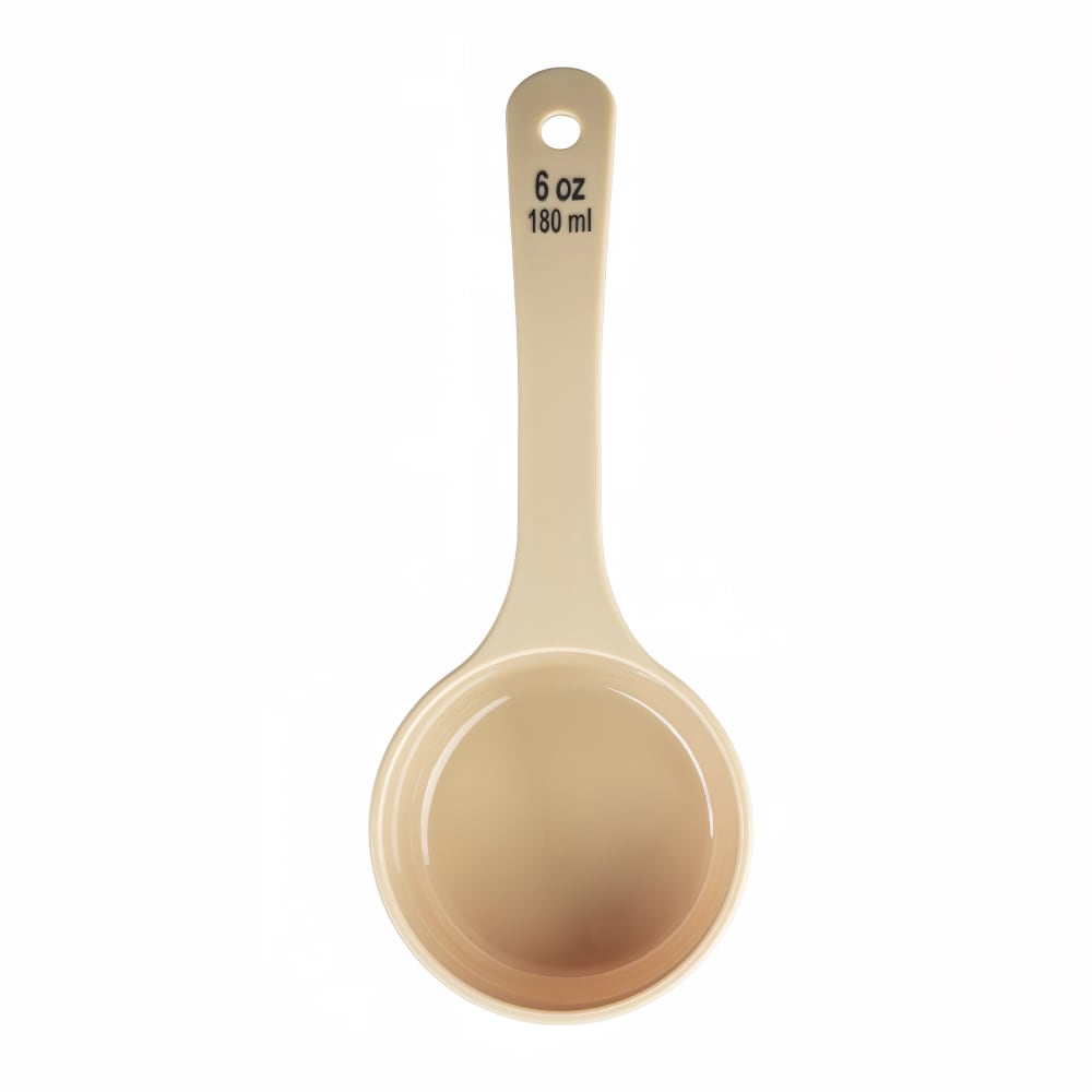 Tablecraft 10654 6 oz Solid Portion Spoon w/ Short Handle - Polycarbonate, Beige