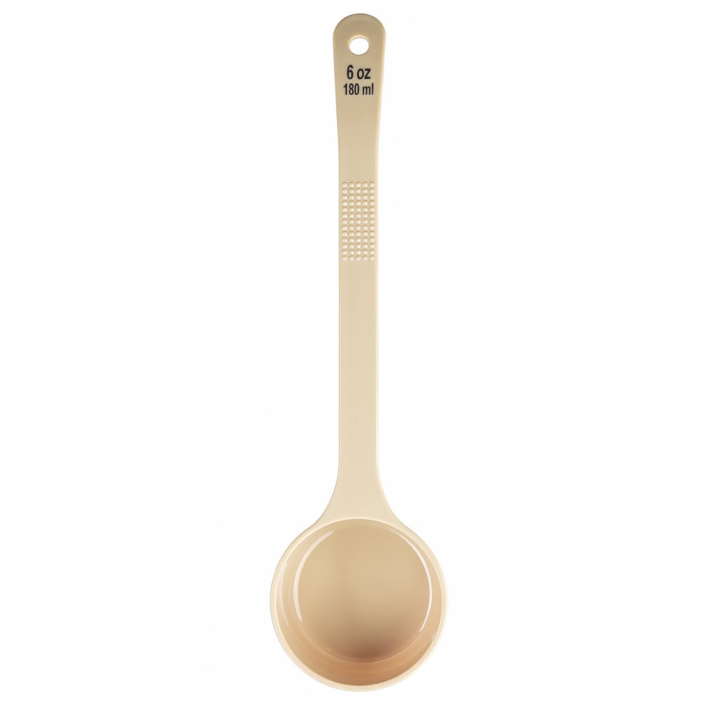 Tablecraft 10656 6 oz Solid Portion Spoon w/ Long Handle - Polycarbonate, Beige