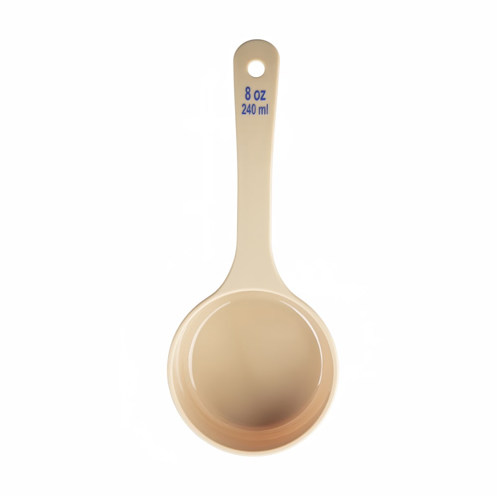 Tablecraft 10658 8 oz Solid Portion Spoon w/ Short Handle - Polycarbonate, Beige