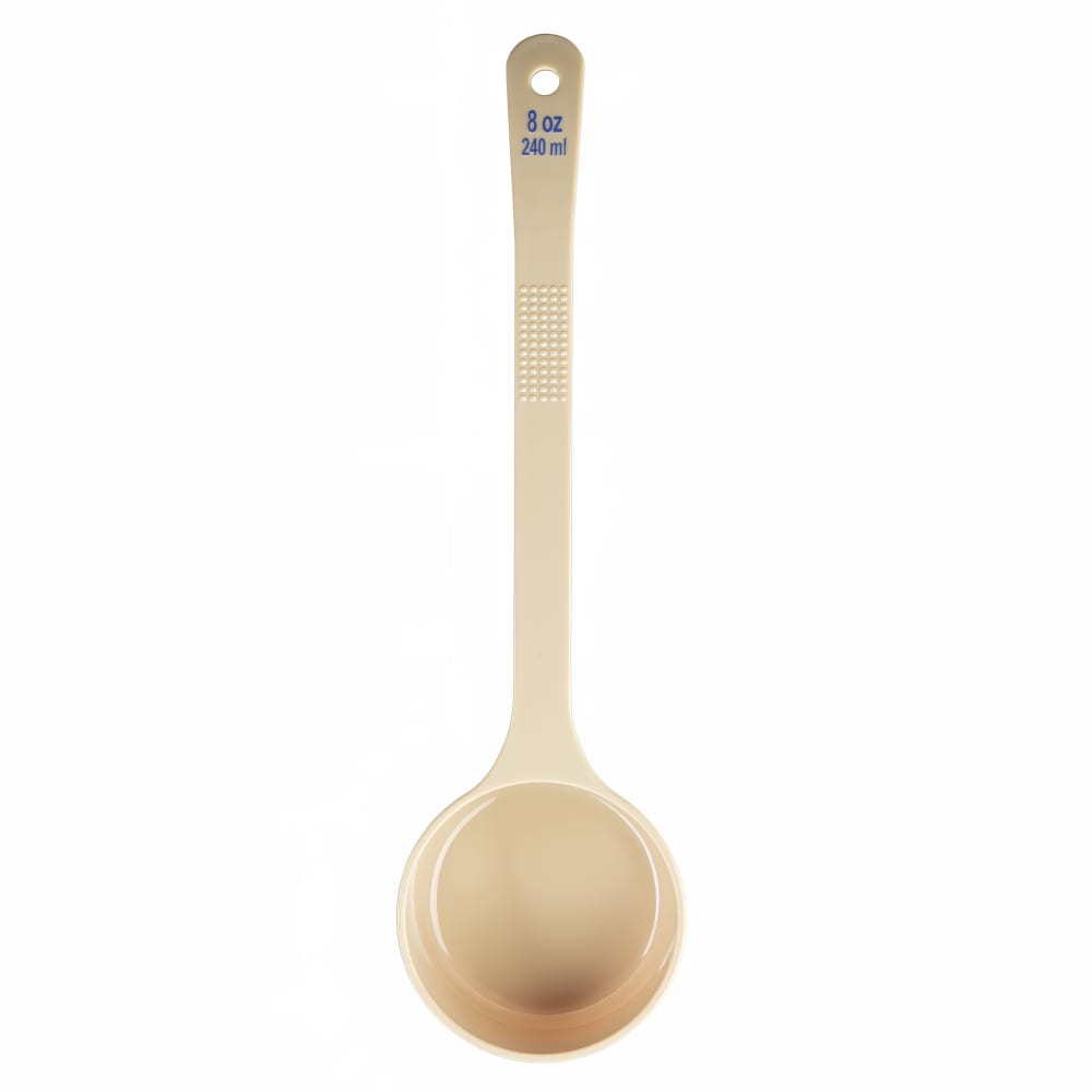 Tablecraft 10660 8 oz Solid Portion Spoon w/ Long Handle - Polycarbonate, Beige