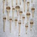 Tablecraft 10661 8 oz Perforated Portion Spoon w/ Long Handle - Polycarbonate, Beige thumbnail 4