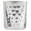 Tablecraft 10678 13 oz Square Fry Cup - 3 1/8"L x 3 1/8"W x 3 3/8"H, Hammered Stainless Steel thumbnail 2