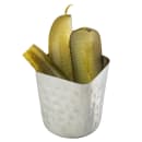 Tablecraft 10678 13 oz Square Fry Cup - 3 1/8"L x 3 1/8"W x 3 3/8"H, Hammered Stainless Steel thumbnail 6