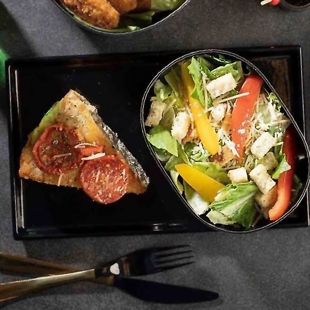 Tablecraft 10703 28 oz Oval Serving Bowl - 6 1/2"L x 4 3/4"W x 2 3/8"H, Aluminum, Black Crackle