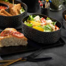 Tablecraft 10703 28 oz Oval Serving Bowl - 6 1/2"L x 4 3/4"W x 2 3/8"H, Aluminum, Black Crackle thumbnail 4