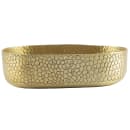 Tablecraft 10704 64 oz Oval Serving Bowl - 9 1/4"L x 6 3/8"W x 2 5/8", Aluminum, Gold Crackle thumbnail 2