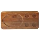 Tablecraft 10709 Rectangular Fajita Serving  Board - 18 1/2" x 8 3/4", Acacia Wood thumbnail 2
