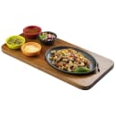 Tablecraft 10709 Rectangular Fajita Serving  Board - 18 1/2" x 8 3/4", Acacia Wood thumbnail 6