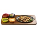 Tablecraft 10709 Rectangular Fajita Serving  Board - 18 1/2" x 8 3/4", Acacia Wood thumbnail 7