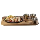 Tablecraft 10709 Rectangular Fajita Serving  Board - 18 1/2" x 8 3/4", Acacia Wood thumbnail 8