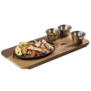 Tablecraft 10709 Rectangular Fajita Serving  Board - 18 1/2" x 8 3/4", Acacia Wood thumbnail 9