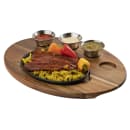 Tablecraft 10710 Oval Fajita Serving Board - 17" x 12 1/4", Acacia Wood thumbnail 10