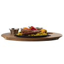 Tablecraft 10710 Oval Fajita Serving Board - 17" x 12 1/4", Acacia Wood thumbnail 11