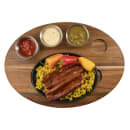 Tablecraft 10710 Oval Fajita Serving Board - 17" x 12 1/4", Acacia Wood thumbnail 12