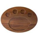 Tablecraft 10710 Oval Fajita Serving Board - 17" x 12 1/4", Acacia Wood thumbnail 2