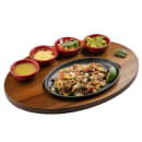 Tablecraft 10710 Oval Fajita Serving Board - 17" x 12 1/4", Acacia Wood thumbnail 7