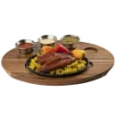 Tablecraft 10710 Oval Fajita Serving Board - 17" x 12 1/4", Acacia Wood thumbnail 9
