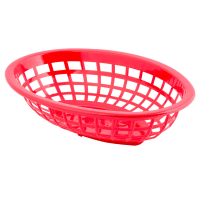 Tablecraft 1071FG Oval Side Order Basket - 8" x 5 1/4" x 2", Polyethylene, Forest Green thumbnail 6