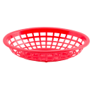 Tablecraft 1071R Oval Side Order Basket, 7 3/4 x 5 1/2 x 1 7/8", Red thumbnail 2