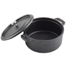 Tablecraft 10748 1/2 qt Cast Iron Cocotte Dutch Oven w/ Stainless Steel Knob - Black thumbnail 2