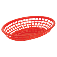 Tablecraft 1074R Classic Basket, 9 3/8" X 6" X 1 7/8 in, Oval, Poly, Red thumbnail 7