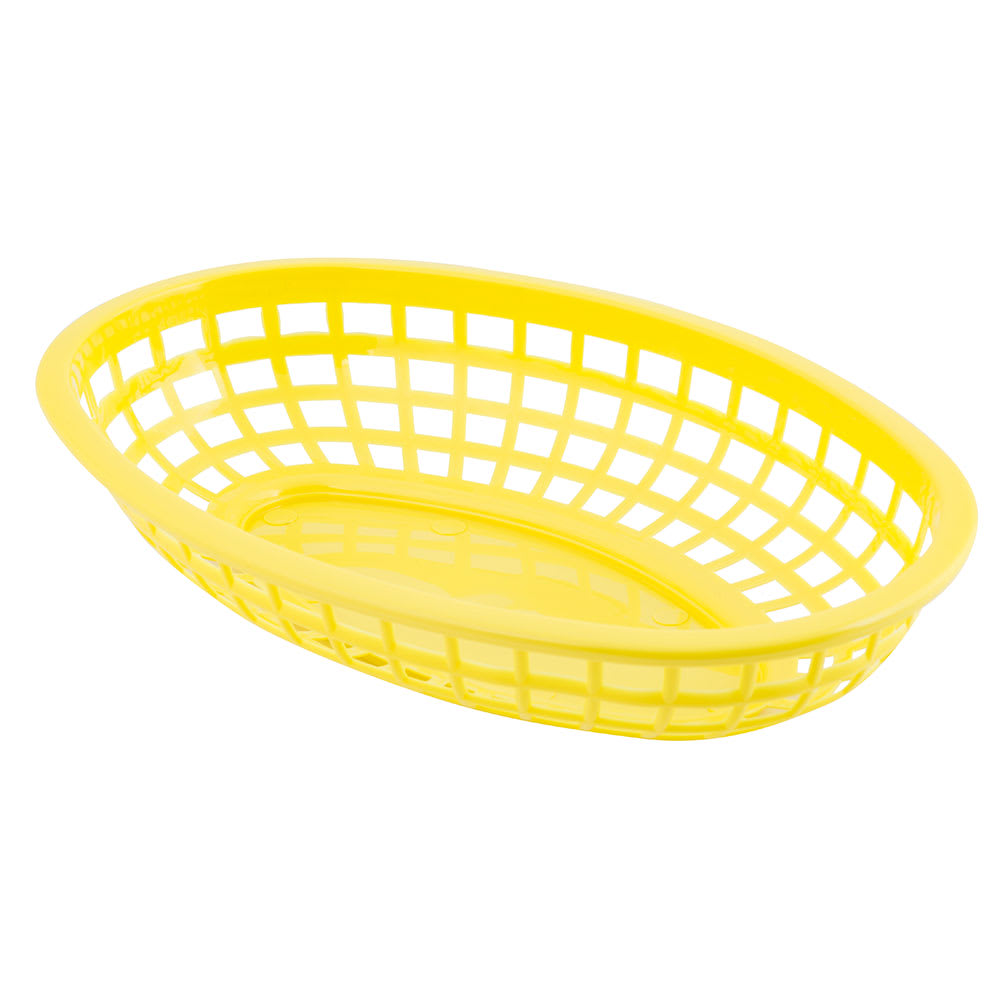 Tablecraft 1074Y Classic Basket, 9 3/8" X 6" X 1 7/8 in, Oval, Poly, Yellow