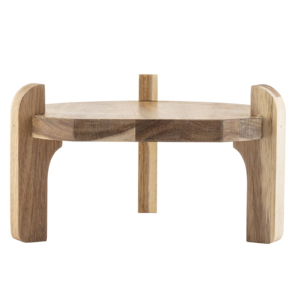 Tablecraft 10757 10" Round Stand for Beverage Dispenser - 5 3/4"H, Acacia Wood