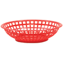 Tablecraft 1075R Round Serving Basket, 8 x 2 3/8", Poly, Red thumbnail 3