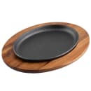 Tablecraft 10764 Oval Underliner for 10746 Skillet - 12 1/2" x 9 1/2", Acacia Wood thumbnail 4
