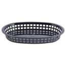 Tablecraft 1076BK Chicago Platter Basket - 10 1/2 x 7 x 1 1/2", Polypropylene, Oval, Black thumbnail 2