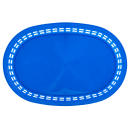 Tablecraft 1076BL Chicago Platter Basket - 10 1/2 x 7 x 1 1/2", Polypropylene, Oval, Blue thumbnail 4