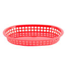 Tablecraft 1076R Chicago Platter Basket, 10 1/2 x 7 x 1 1/2", Oval, Red thumbnail 2