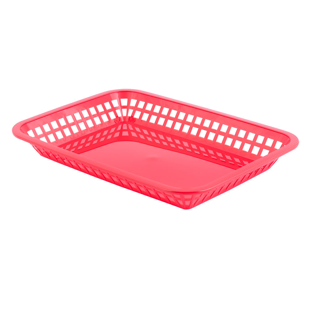 Tablecraft 1079R Platter Basket, 11 3/4 x 8 1/2 x 1 1/2", Rectangular, Red
